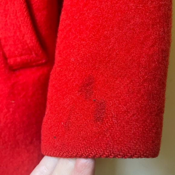 RARE Red 1970s Hudsons Bay Wool Coat Women’s Size 8 S/M - Picture 8 of 15